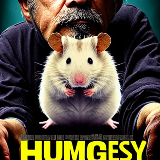 Image similar to homeless hamster, sad, movie poster, cinematic