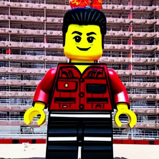 Prompt: a xi jinping lego statue, in the style of synthwave, auoroacore, power,