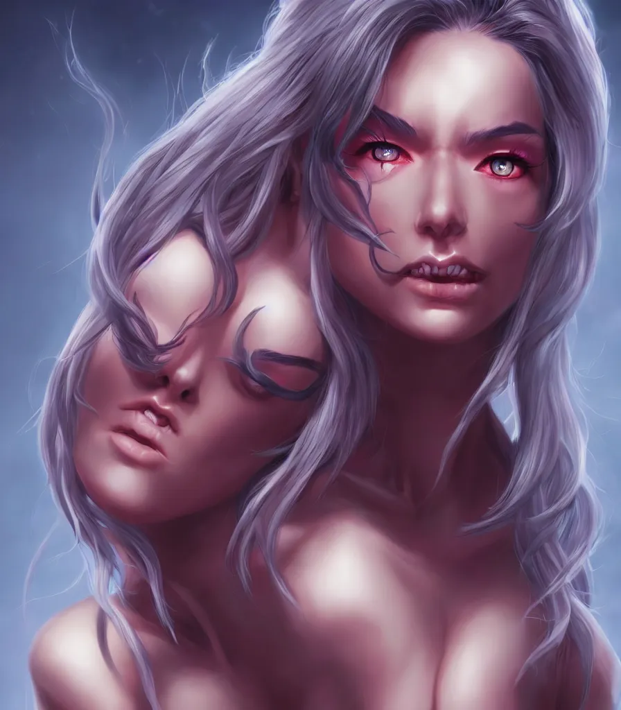 Image similar to very beautiful demon girl, artgerm, artstation, 4 k,