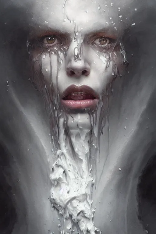 Prompt: breathtaking detailed soft painting of grim reaper with white water splash, whip cream and milk flowing everywhere, frosting on head and shoulders, rembrandt style, elegant, highly detailed, artstation, concept art, matte, sharp focus, art by casimir art, tom bagshaw, kelogsloops and greg rutkowski