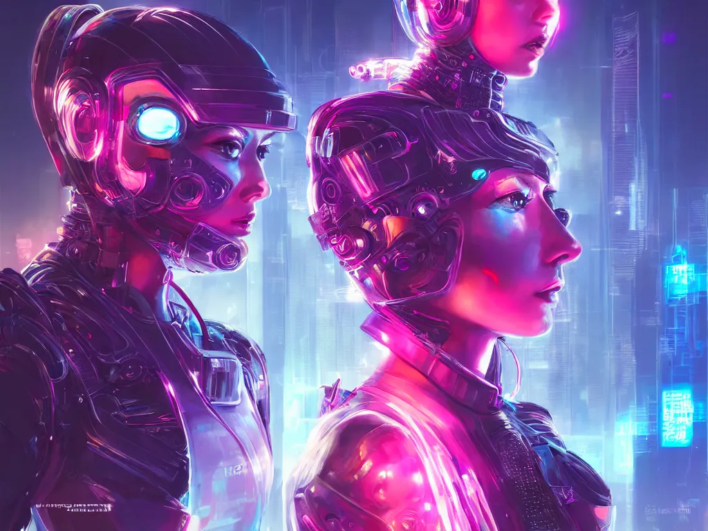 Image similar to portrait futuristic female cyber warrior, on cyberpunk neon light tokyo rooftop, ssci - fi and fantasy, intricate and very beautiful, highly detailed and digital painting, concept art, smooth, illustration, art by rossdraws and taekwon kim / a - rang, luxearte and liya nikorov and rongzhen luo