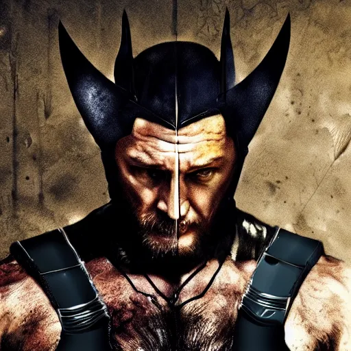 Image similar to Tom Hardy in wolverine suit Digital art 4K quality Photorealism