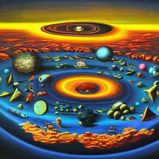 Image similar to Surrealist painting of the universes beginning