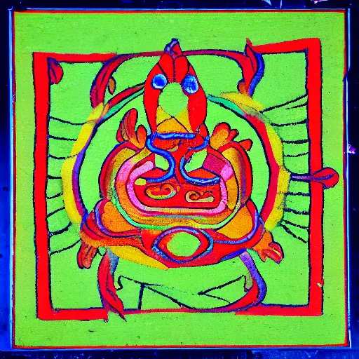 Image similar to parrot sand painting