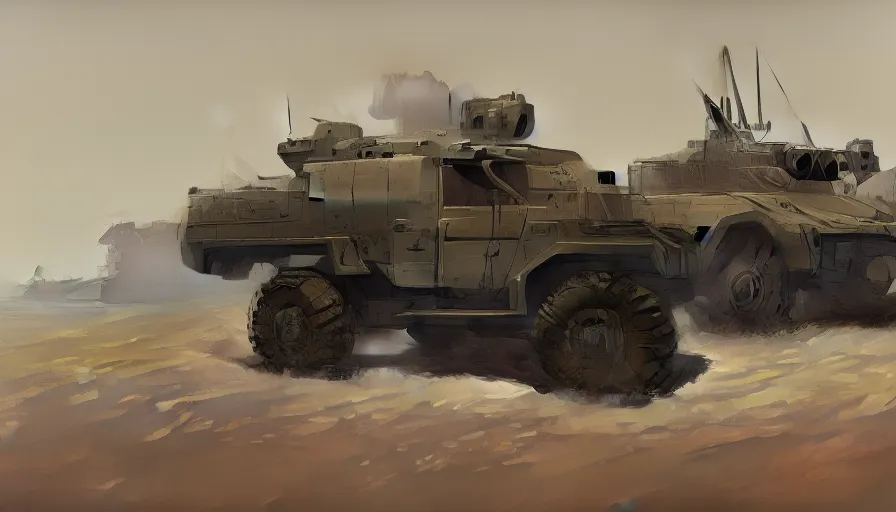 Image similar to military vehicle design, extremely detailed, jama jurabaev, greig fraser, roger deakins, shaddy safadi, feng shu, neil blevins, trending on artstation, high quality, brush stroke