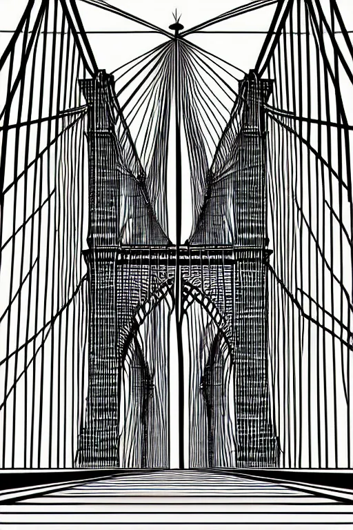 Image similar to minimalist boho style art of colorful new york bridge, illustration, vector art