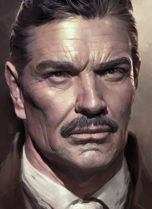 Image similar to Portrait of Clark Gable, marvel comics, dark, intricate, highly detailed, smooth, artstation, digital illustration by Ruan Jia and Mandy Jurgens and Artgerm and Wayne Barlowe and Greg Rutkowski and Frank Frazetta