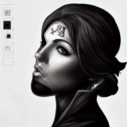 Image similar to shadowy pitch-black void occultist, close-up portrait, intricate complexity, rule of thirds, in the style of Artgerm