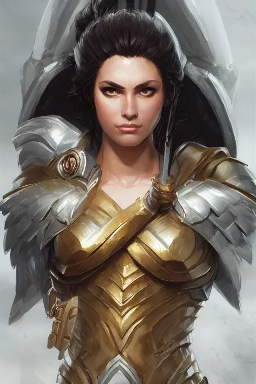 Image similar to amazon valkyrie athena, d & d, fantasy, portrait, highly detailed, headshot, digital painting, trending on artstation, concept art, sharp focus, illustration, art by artgerm and greg rutkowski and magali villeneuve