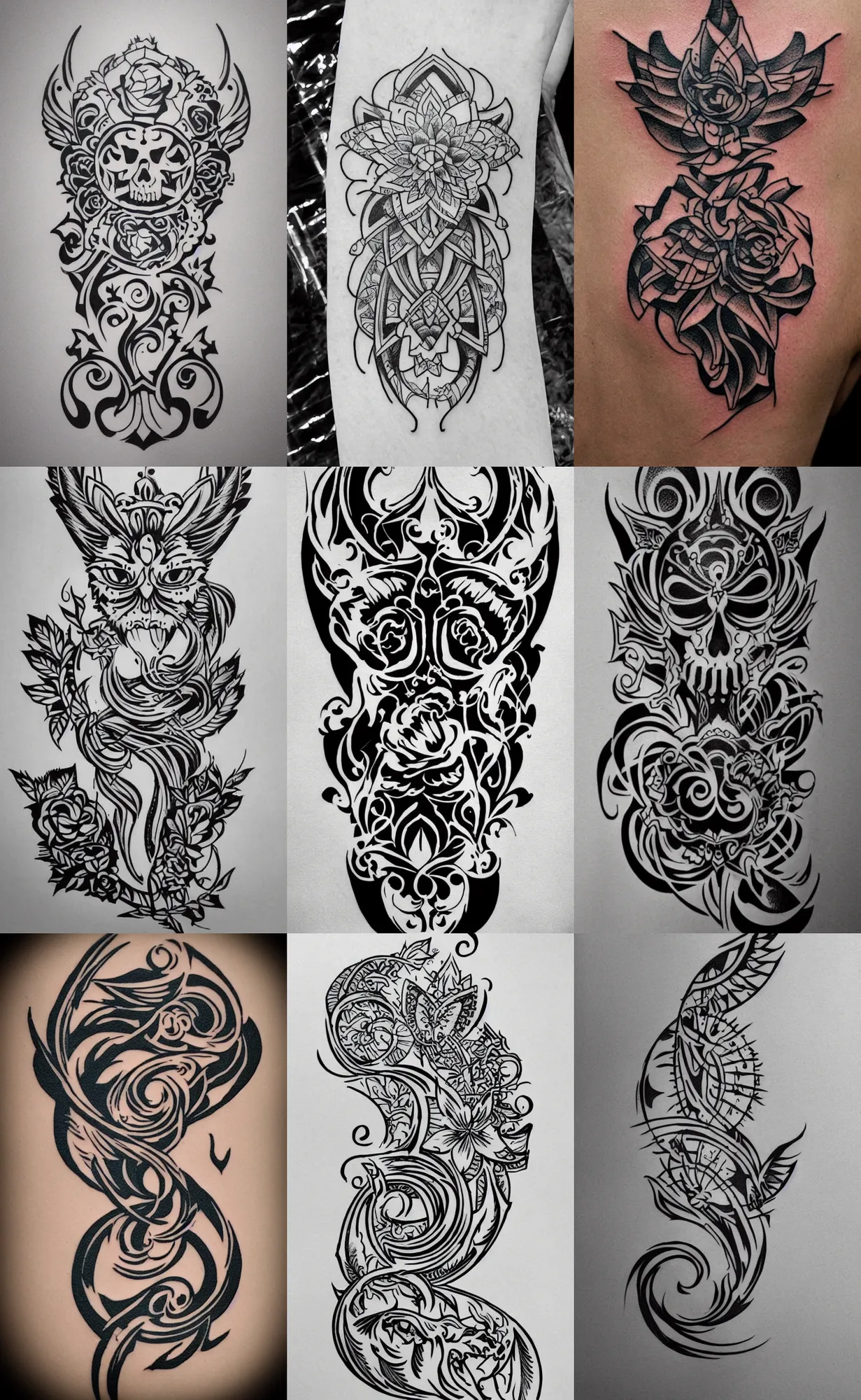 Tattoo Design Stencil, Stable Diffusion