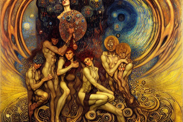 Image similar to Divine Chaos Engine by Karol Bak, Jean Delville, William Blake, Gustav Klimt, and Vincent Van Gogh, symbolist, visionary