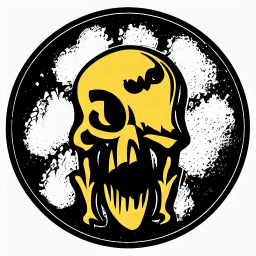 Image similar to death metal themed skull shaped microphone vector logo for a record label, dark, horrorcore, grunge, golden ratio