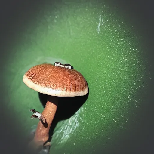 Image similar to real iphone photo of an insect eater mushroom