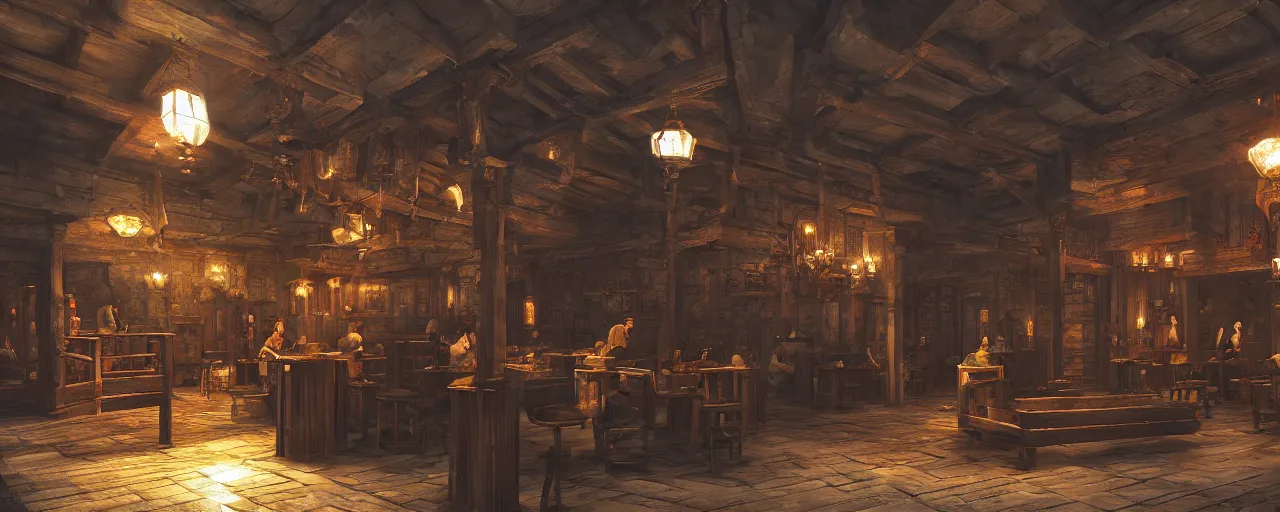 Image similar to tiny, medieval era tavern with exotic dancers, exterior, two stories, vaporwave aesthetics, 8 k uhd, unreal engine, octane render in the artstyle of finnian macmanus, john park and greg rutkowski