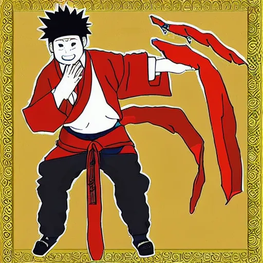 Image similar to xi jinping in the style of naruto, fan art