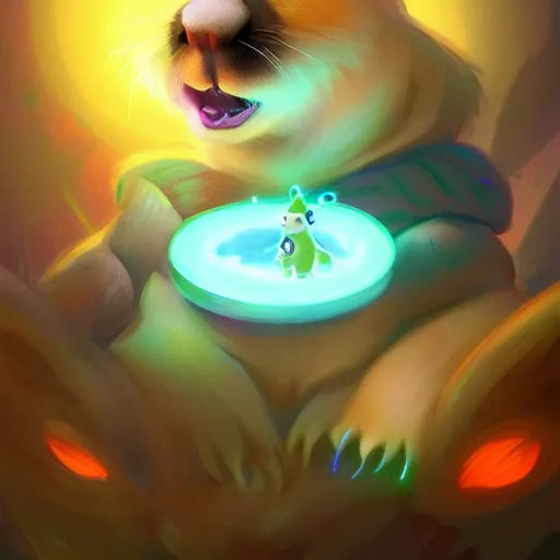 Prompt: animal as cute character got magical power and they are enjoying their powers , digital painting, artstation, concept art, smooth,sharp focus, illustration, glowing effect, hyperreal ,highly detailed, hd ,