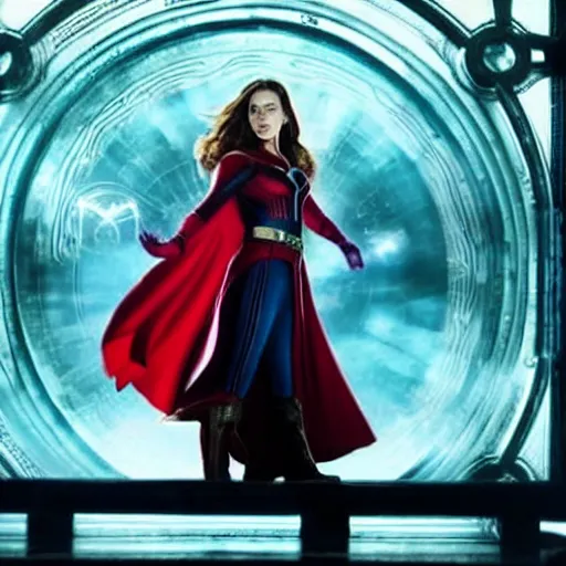 Image similar to A still of Katie McGrath as Scarlet Witch in Doctor Strange and the Multiverse of Madness (2022)