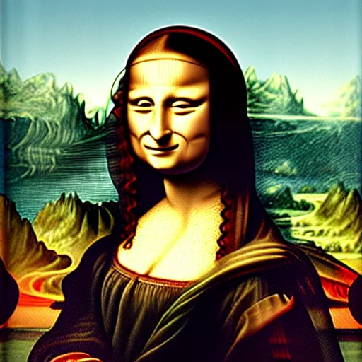 Prompt: Mona lisa's face replaced by Gretta thumberg, Oil paiting in the style of Da Vinci