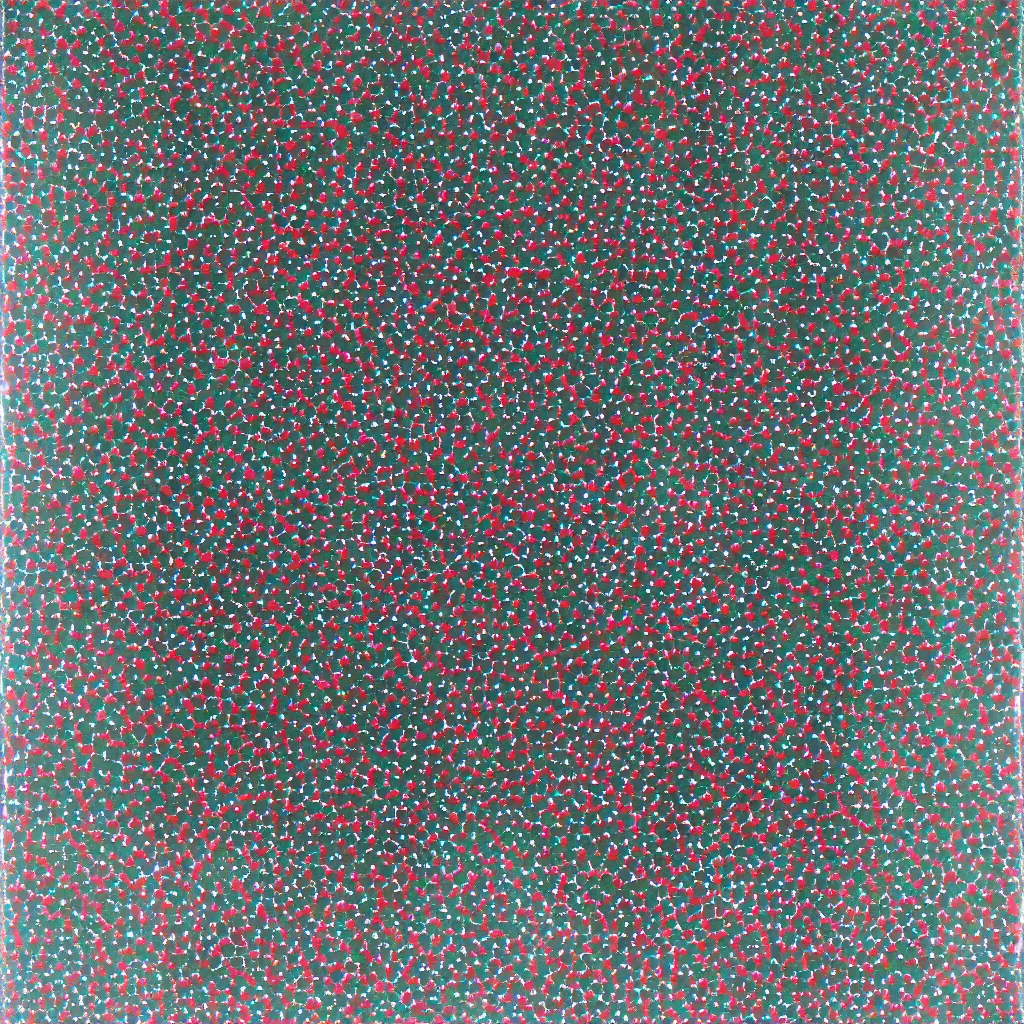 Image similar to camouflage made of hearts, smiling, abstract, rei kawakubo artwork, cryptic, dots, stipple, lines, splotch, color tearing, pitch bending, color splotches, dark, ominous, eerie, minimal, points, technical, old painting