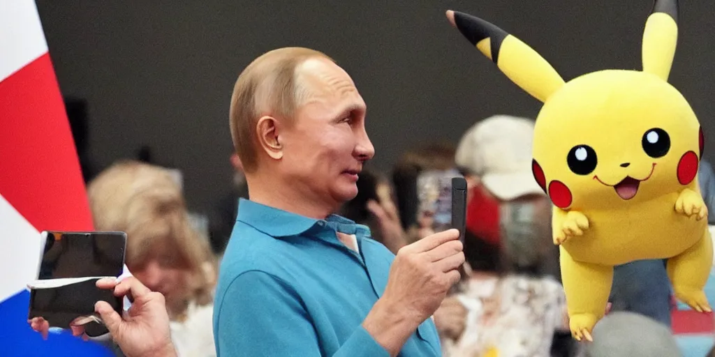 Image similar to who's that pokemon but vladimir putin