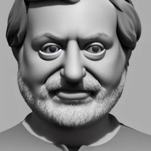 Prompt: Slavoj Zizek as a disney character, 3d render, beautiful lighting, octane render