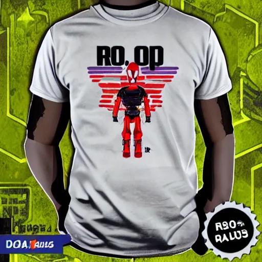 Image similar to robocop wearing d. a. r. e to resist drugs and violence shirt