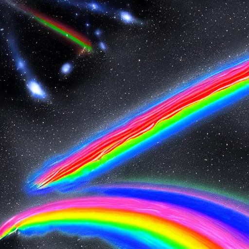 Prompt: nuclear waves transverse the gravity's rainbow spread across fluid cosmos high detail