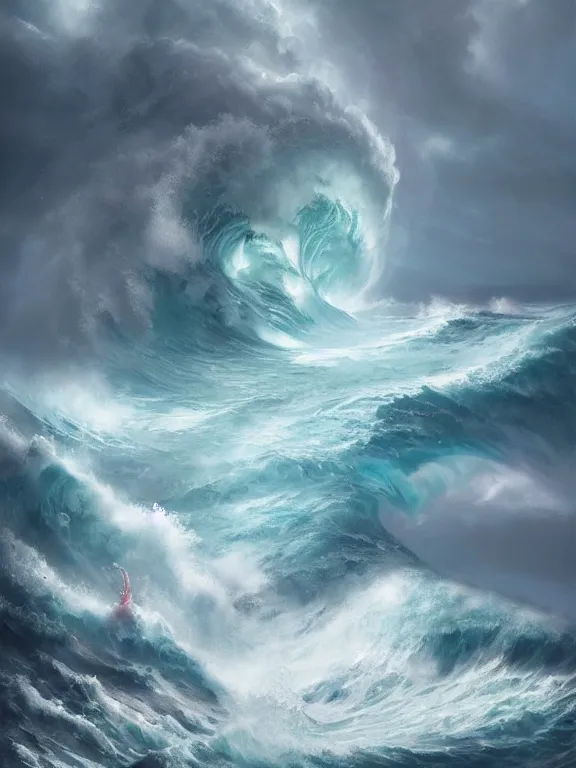 Prompt: photo of 8k ultra realistic raging storm at sea, heavy waves, epic clouds, full of colour, cinematic lighting, battered, trending on artstation, 4k, hyperrealistic, focused, extreme details,unreal engine 5, cinematic, masterpiece, art by Peter Mohrbacher