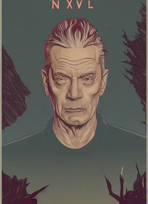 Image similar to Twin Peaks movie poster artwork by Michael Whelan and Tomer Hanuka, Rendering of Nixvii, from a scene from Twin Peaks, clean, full of detail, Matte painting, trending on artstation and unreal engine