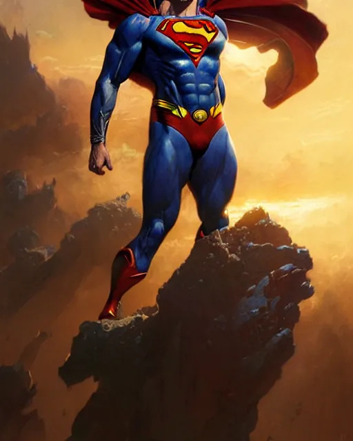 Image similar to heroic sun god superman, fantasy character portrait, ultra realistic, concept art, intricate details, highly detailed by greg rutkowski, gaston bussiere, craig mullins, simon bisley