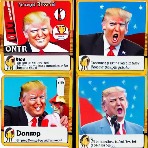 Prompt: donald trump as a pokemon card, pokemon card