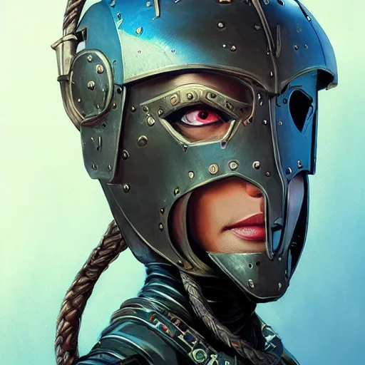 Image similar to cyberpunk viking helmet mask warrior goddess robot ninja fantasy, art gta 5 cover, official fanart behance hd artstation by jesper ejsing, by rhads, makoto shinkai and lois van baarle, ilya kuvshinov, ossdraws