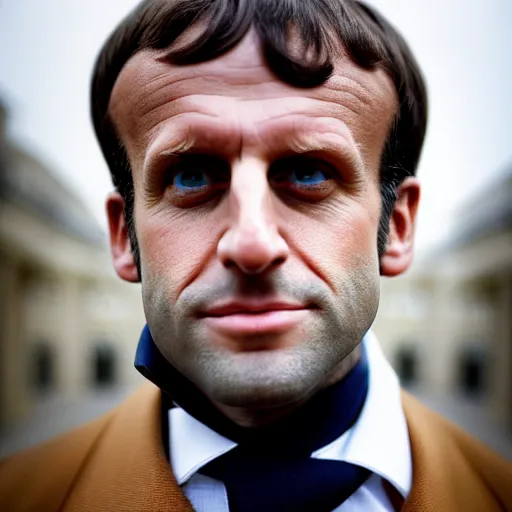 Prompt: closeup portrait of emmanuel macron dressed as napoleon in a paris street, natural light, sharp, detailed face, magazine, press, photo, steve mccurry, david lazar, canon, nikon, focus