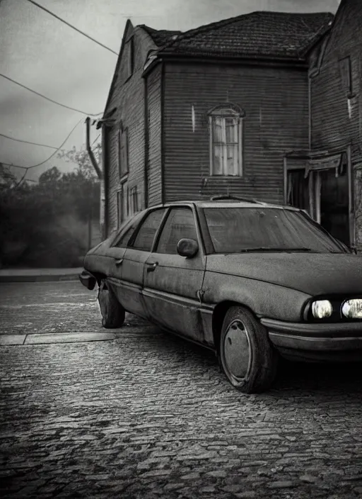 Prompt: car, in the style of the Dutch masters and Gregory Crewdson, dark and moody