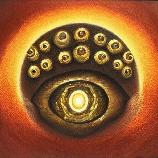 Image similar to a dnd golden wedding ring with three small glowing orbs in the center of its face, detailed oil painting, realistic, studio lighting