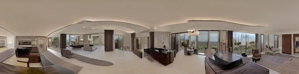 Image similar to panorama view of a luxury home inside a room, 360*