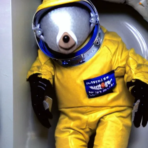 Image similar to a womble in space in a spacesuit