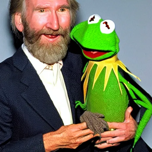 Prompt: jim henson with kermit the frog-C 12.8