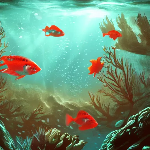 Underwater Scene Canvas Print / Canvas Art by Parvesh Nand - Pixels