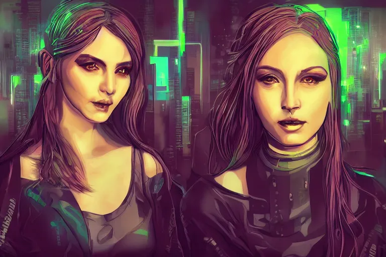 Prompt: a portraits of a beautiful woman in a cyberpunk style, art by Olivia