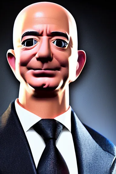 Image similar to “ very very highly detailed photorealistic jeff bezos funko pop, studio lighting and shading, 8 k, award - winning crisp details ”