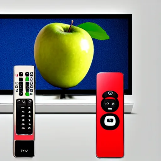 Image similar to tv remote in the shape of apple fruit