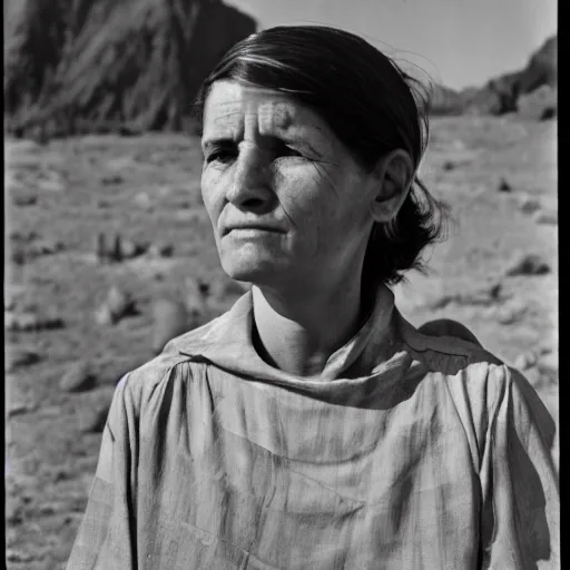 Prompt: a portrait of a character in a scenic environment by Dorothea Lange