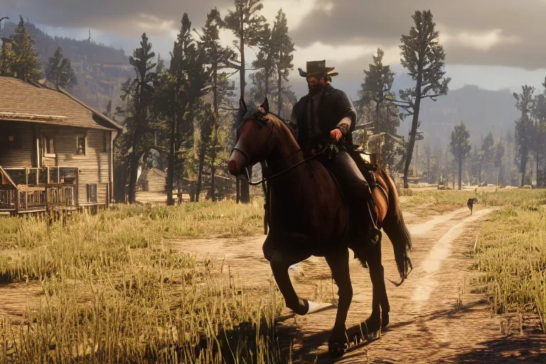 Image similar to red dead redemption 2, high detailed, 4 k, screenshot