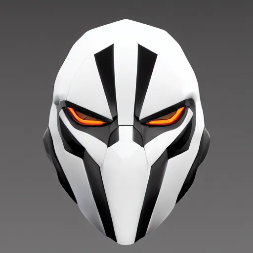 Prompt: very symmetrical!! tron mask concept asset art from video game, by miguel angel martinez monje, by vitaly bulgarov, by yoji shinkawa, by joss nizzi, by shoji kawamori, horizon zero dawn, konami, mecha, deviantart, artstation, marmoset toolbag render, unreal engine