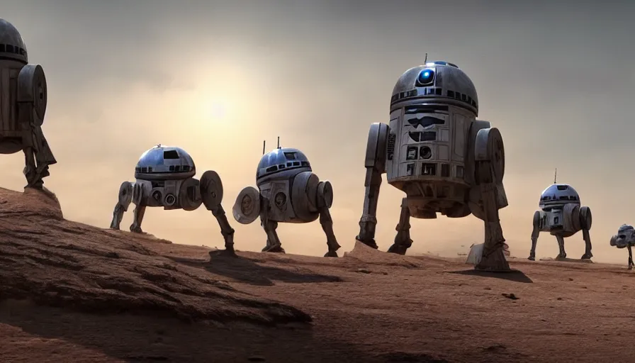 Image similar to a still from star wars directed by pixar animation studio