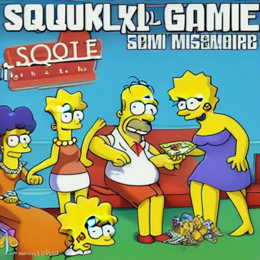 Prompt: Squid Game with The Simpsons