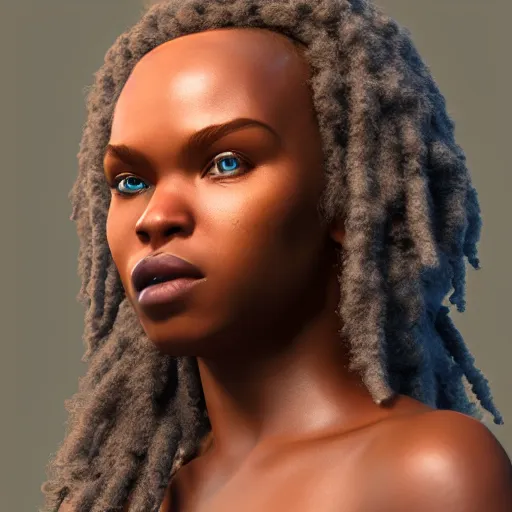 Image similar to a handsome afro hair viking girl african american, clash royal style characters, unreal engine 5, octane render, detailed, cinematografic, cinema 4 d, artstation trending