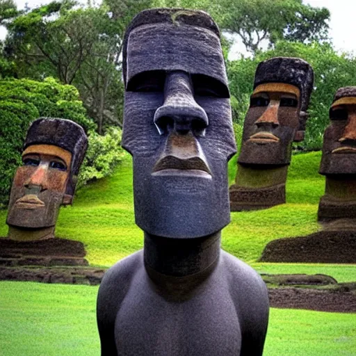 Image similar to Easter island head statue of Shaquille O'Neal