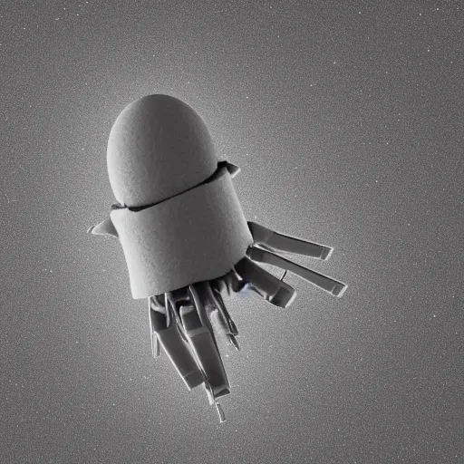 Image similar to scanning electron microscope image of a mecha Bacteriophage